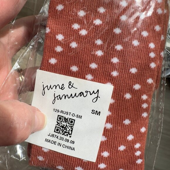 June & January Rust Dot Tights - Picture 1 of 2